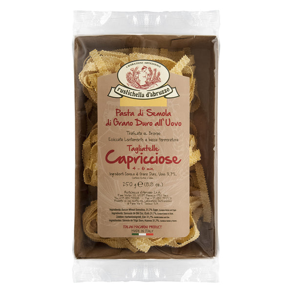 Rustichella D'Abruzzo Tagliatelle Capricciose Pasta Di Semola Di Grano Duro All'Uovo